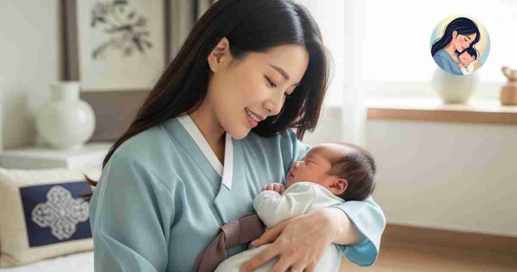 신생아를 처음 안아보는 엄마