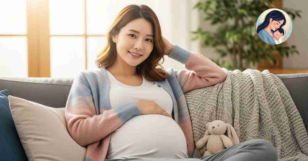 임산부들이 요가 매트 위에서 함께 요가 동작을 하고 있는 모습
