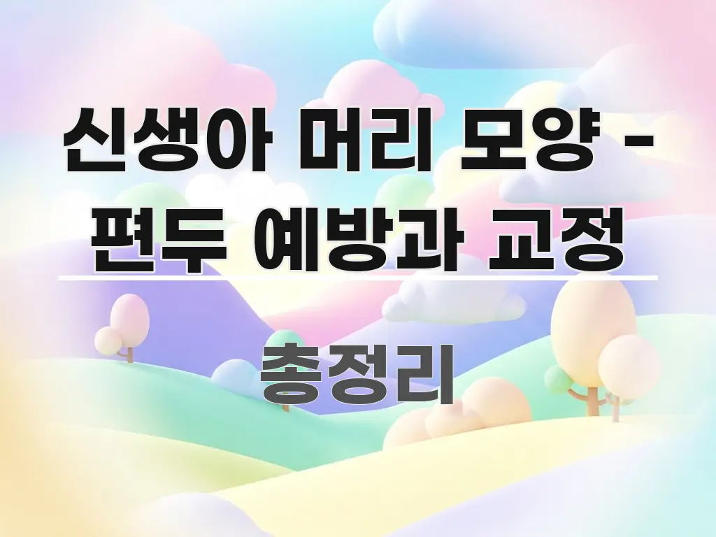 신생아 머리 모양 - 편두 예방과 교정 시선을 사로잡는 깔끔한 인포그래픽 표지 - 독자 이해를 위한 이미지