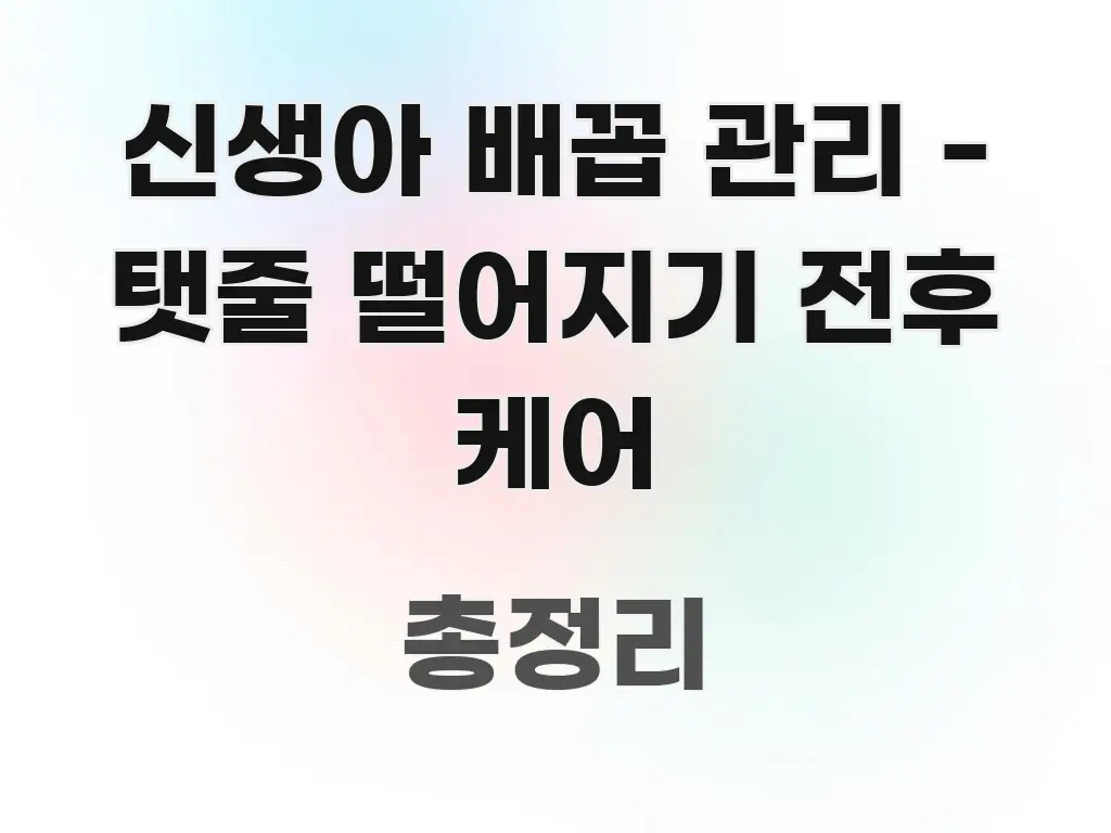 신생아 배꼽 관리 - 탯줄 떨어지기 전후 케어 신뢰할 수 있는 정보를 담은 블로그 대표 이미지 - 독자 이해를 위한 이미지