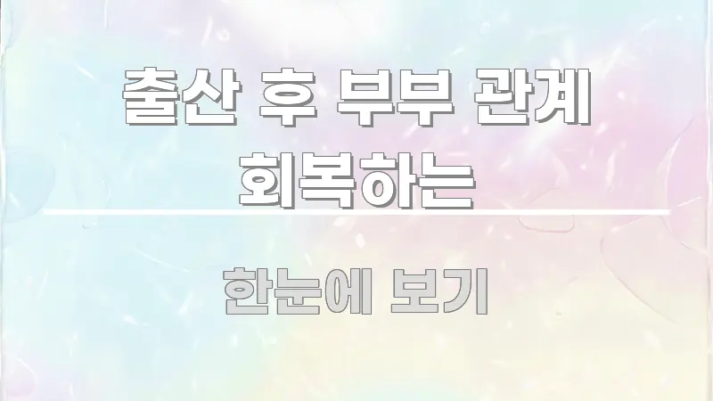 출산 후 부부 관계 회복하는 핵심 내용을 정리한 텍스트 기반 블로그 이미지
