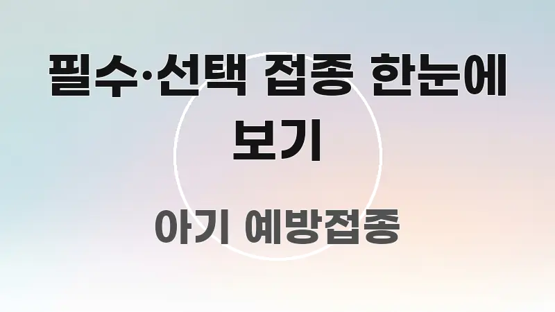 필수·선택 접종 한눈에 보기 핵심 요약 필수·선택 접종 한눈에 보기 전문적으로 분석한 핵심 정보 비주얼 - 내용 요약을 위한 이미지