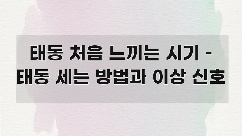 태동 처음 느끼는 시기 – 태동 세는 방법과 이상 신호 카드뉴스 표지 태동 처음 느끼는 시기 – 태동 세는 방법과 이상 신호 꼭 알아야 할 정보를 담은 텍스트 중심 디자인 표지 - 글 흐름을 돕는 시각 자료