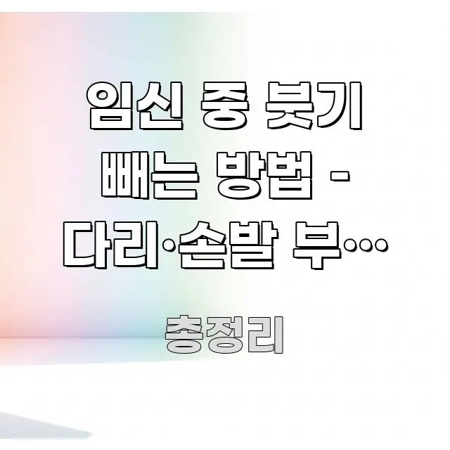 임신 중 붓기 빼는 방법 – 다리·손발 부종 원인과 가독성 높게 정리한 깔끔한 인포그래픽 표지 - 독자 이해를 위한 이미지