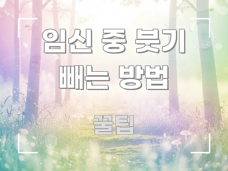 임신 중 붓기 빼는 방법 핵심만 담은 블로그 포스트 커버 이미지 - 독자 이해를 위한 이미지