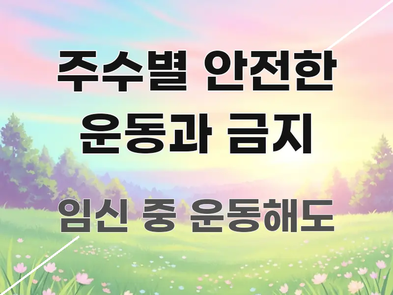 주수별 안전한 운동과 금지 중요 내용만 뽑은 텍스트 포스터 이미지 - 가독성을 높이는 이미지