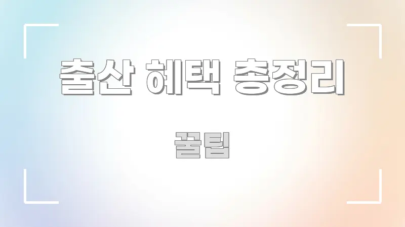 출산 혜택 총정리 심플하고 명확하게 정리한 타이포그래피 블로그 표지 - 활용 예시 이미지