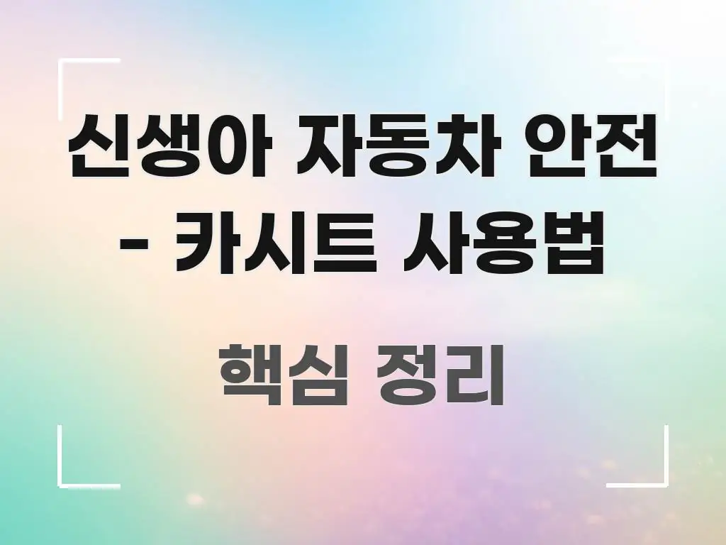 신생아 자동차 안전 - 카시트 사용법 흐름을 잡아주는 콘텐츠 요약 표지 이미지 - 독자 이해를 위한 이미지
